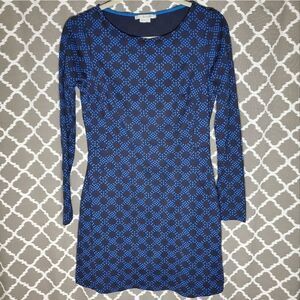 Boden Blue Geo Contrast Polka Dot Knit Everyday Shirt Dress 6